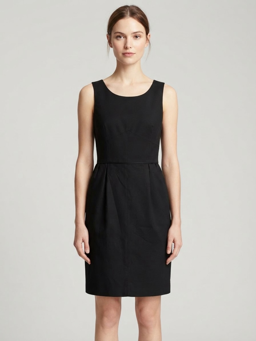 J. Crew Wool Blend Black Sleeveless Sheath Dress Size 4